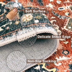 Yamaziot Washable Runner Rug, 3x6 Non-Slip Boho Vintage Hallway Rug - Image 4