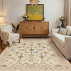 Rugxara Floral Rug for Living Room Bedroom, 4x6 Washable Rug, Vintage Boho Area - Image 3