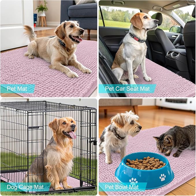 OLANLY Dog Door Mat for Muddy Paws 59x35, Absorbs Moisture and Dirt, Absorbent - Image 7