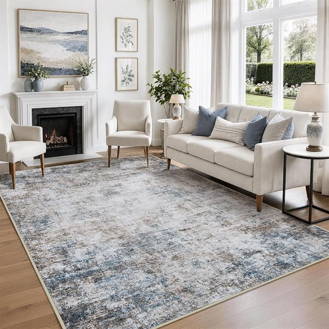 9x12 Area Rugs for Living Room Rug Washable: Abstract Large Rug for Dining Room - Image 9