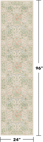 Beige Green 2x8 Rug Runners for Bathroom, Washable Long Floor Runner for Kitchen - Image 2