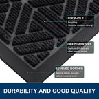 Smiry Front Door Mat Outside Entrance, Heavy Duty Sturdy Natural Rubber Doormat - Image 4