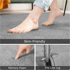 Keeko 4x6 Grey Area Rugs for Bedroom, Soft Modern Living Room Rug Indoor Non - Image 2