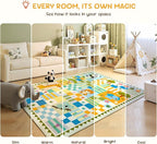 3x4 Washable Kid Playroom Rug, Unisex Green Safari Jungle Woodland Animal - Image 5