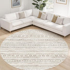 cotiled 8x8 Round Area Rugs Living Room Rug: Washable Boho Rugs - Image 6