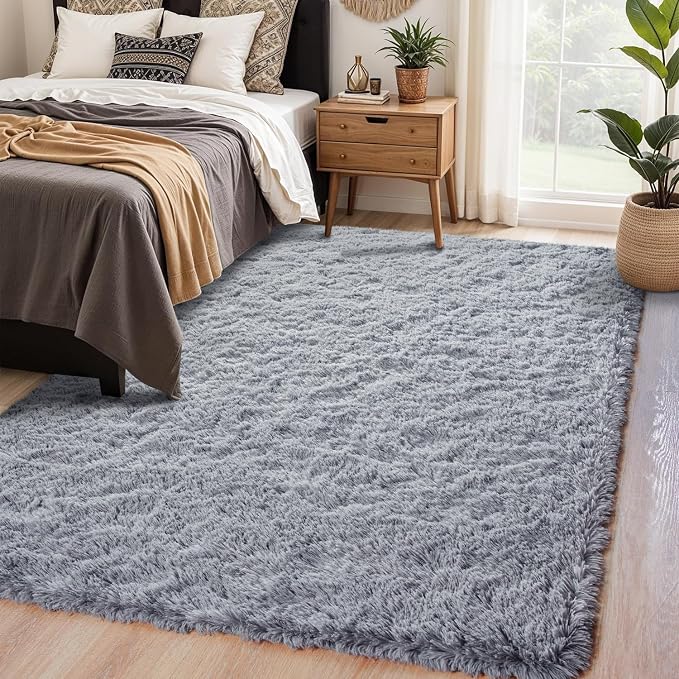 Chicrug Soft Area Rugs for Bedroom Living Room Plush Fluffy Rug 6x9 Feet - Image 3