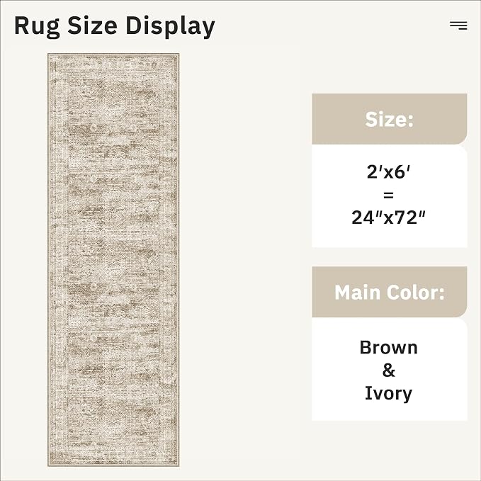 Soalmost Runner Rug 2'x6' Washable Non-Slip Runner Rugs - Image 5