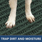 Smiry Dog Door Mat for Muddy Paws 36x24, Absorbent Dirt Trapper, Non-Slip - Image 4