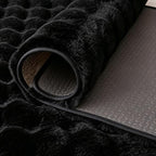 Black Rabbit Plush Rug 5'x7', Fluffy Shaggy Area Rug - Image 7