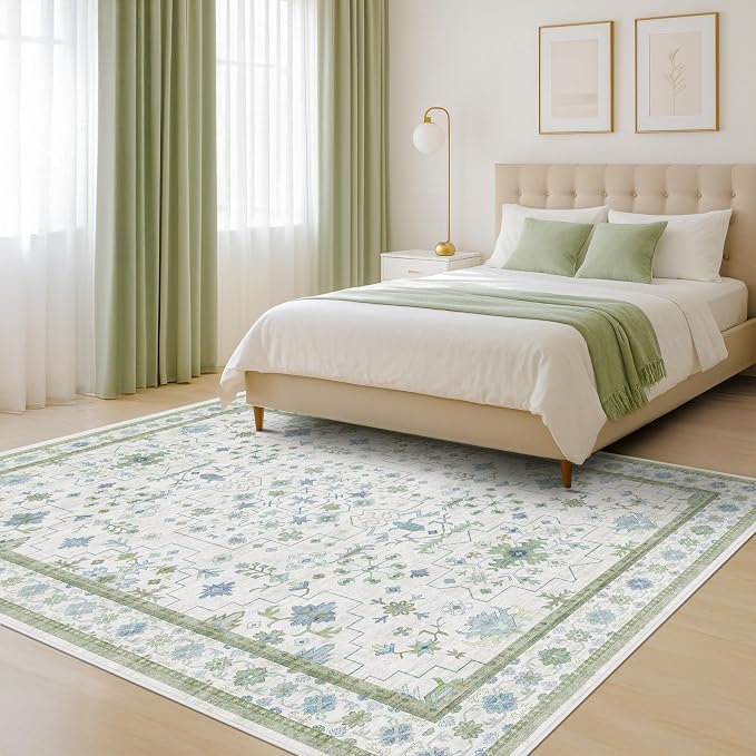 Hazo Haus Cream Oushak 6x9 Bedroom Rug by HazoHaus