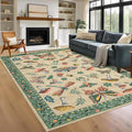 Mushroom 9x12 Rug for Living Room Non Slip Washable 9 X 12 Rug for Bedroom by ROYHOME