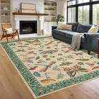 Mushroom 9x12 Rug for Living Room Non Slip Washable 9 X 12 Rug for Bedroom by ROYHOME