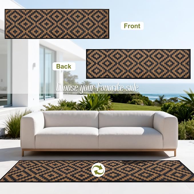SAND MINE Reversible Mats, Plastic Straw Rug, Modern Area Rug, Large Floor Mat - Image 3