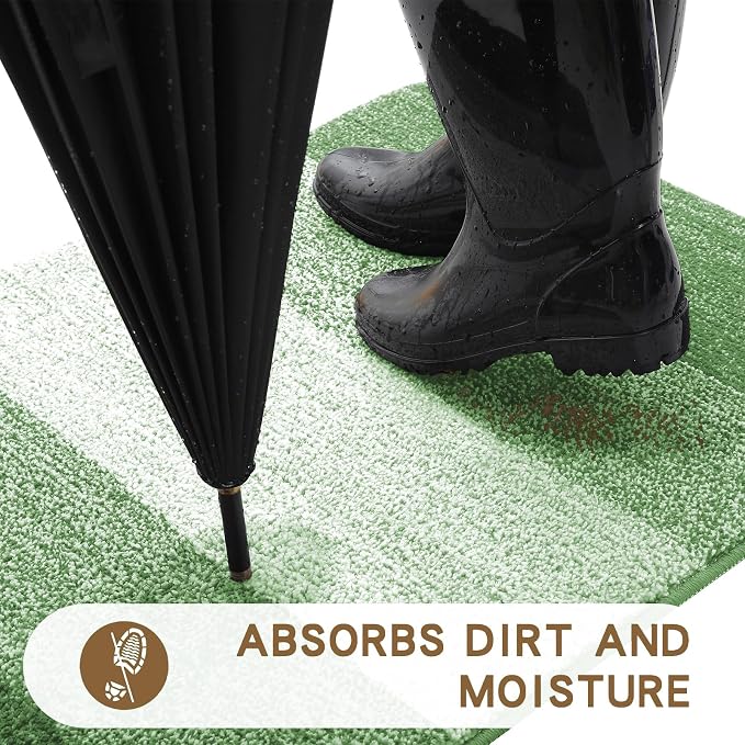 Kitinjoy Indoor Outdoor Door Mat, 40x24 Non-Slip Absorbent Dirt Trapper - Image 2