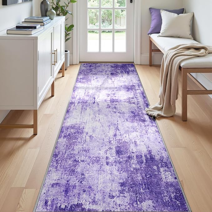 RELEANY Washable Area Rugs 2'x8' Non-Slip Modern Abstract Soft by RELEANY