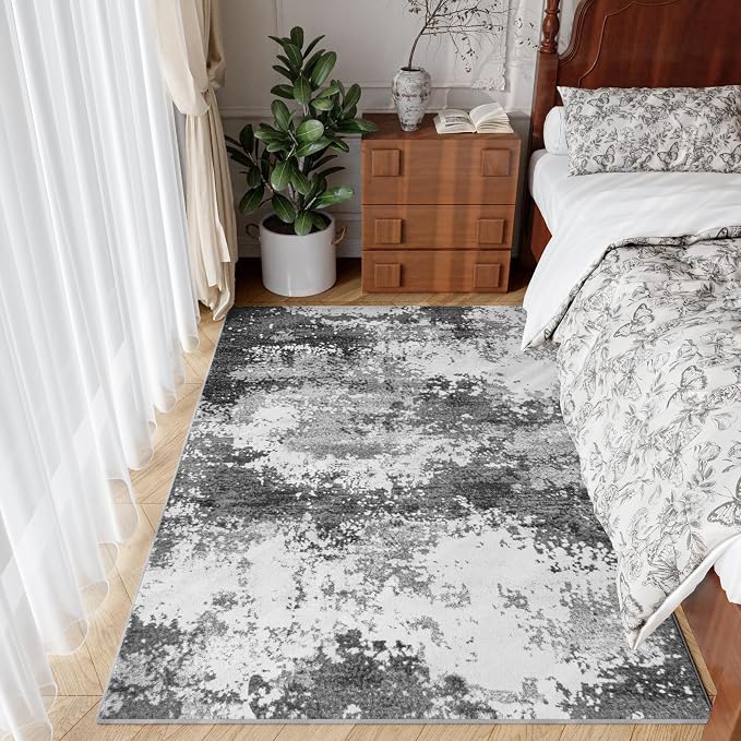 Entryway Rug 3x5 Grey Door Mat Indoor Entrance 36x60, Washable Small Throw Rugs - Image 3