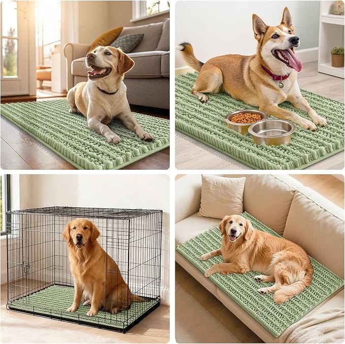 Smiry Dog Door Mat for Muddy Paws 47x32, Absorbent Dirt Trapper, Non-Slip - Image 7