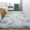 KICHOWUA 4x6 Light Grey Fluffy Shag Area Rug by KICHOWUA