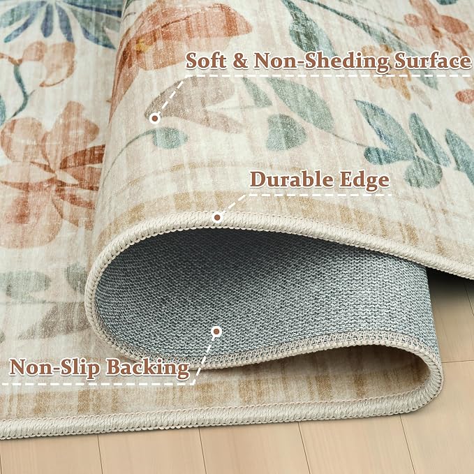 6x9 Area Rugs Washable Rug: Large Boho Living Room Rug Soft Non-Slip Low Pile - Image 6