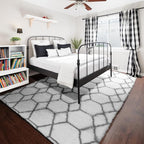 ONASAR 6x9 Area Rugs for Living Room Bedroom, Large Fluffy White and Grey Throw - Image 6