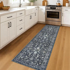 KILOCOCO Hallway Runner 2x7 Rug Runner Printed Vintage Floral Washable Kitchen - Image 2