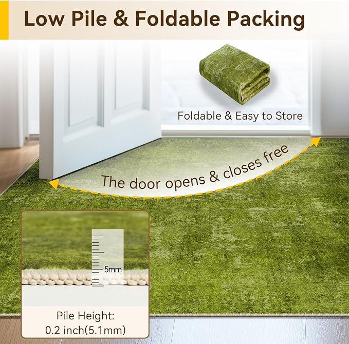 RELEANY Washable Area Rugs 5'x7' Non-Slip Modern Abstract Soft - Image 7