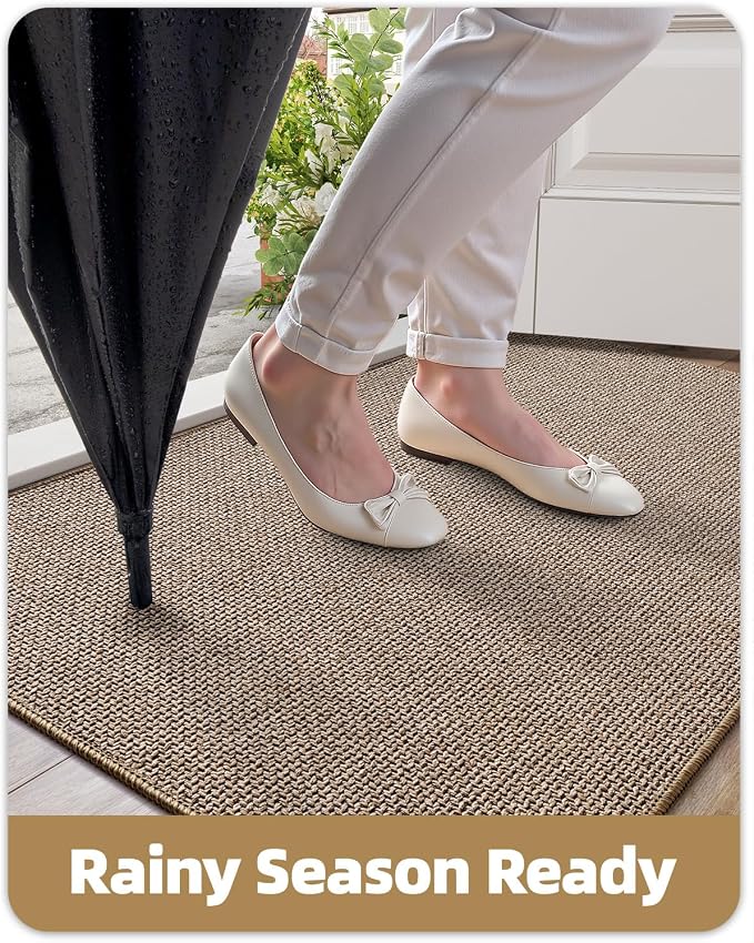 Color&Geometry Ultra Thin Indoor Door Mat 48"x72", Non Slip Rubber Backed Dirt - Image 7