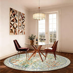Washable Round Rugs for Bedroom 4ft: Living Room Rug Stain Resistant Non Slip - Image 5