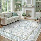 DCX Green 6x9 Rug, Kid & Pet Friendly by DCXWashableRug