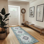 RELEANY Area Rugs Runner 2'x8' Washable Non-Slip, Floral Vintage Distress - Image 2