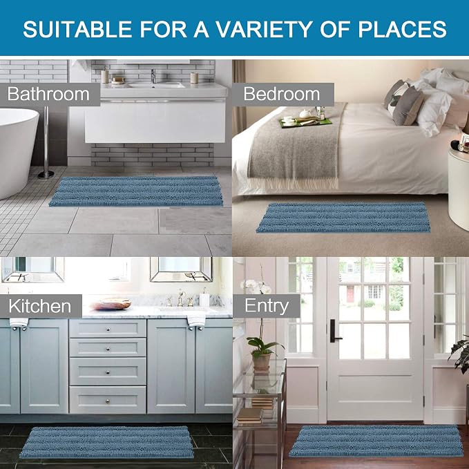 H.VERSAILTEX Bath Rugs for Bathroom Washable Non Slip Extra Thick Chenille - Image 6