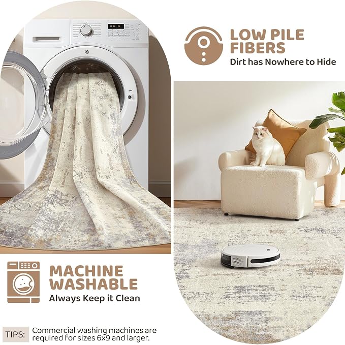 UERMEI 10x14 Washable Area Rug - Image 4