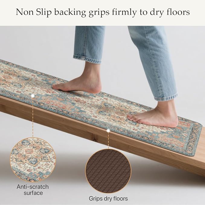 GENIMO Kitchen Mats for Floor 2PCs, Washable Anti Fatigue Mat for Cushioned - Image 4