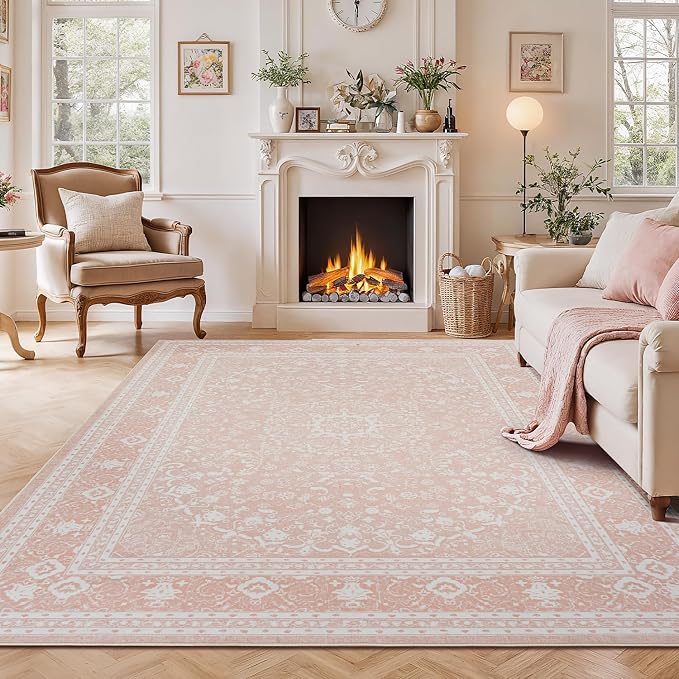 Lessymo 5x7 Area Rugs- Machine Washable Area Rugs, Super Soft Faux-Wool Area Rug by Lessymo