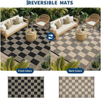 Garvee Waterproof Outdoor Rug 10x20, Checkered Foldable Plastic Straw Patio - Image 4