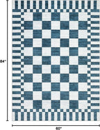 GarveeHome Blue and White Checkered Rug 5×7 Area Rugs - Image 2