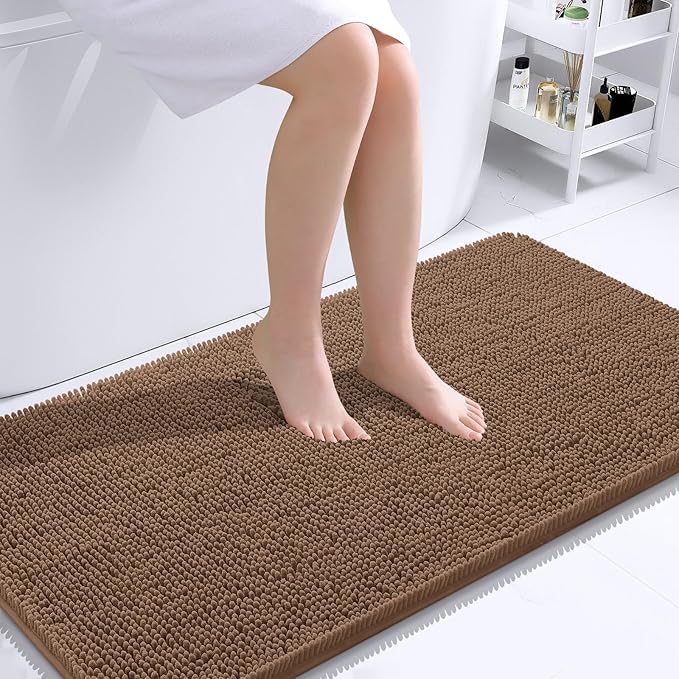 OLANLY Large Bathroom Rugs 40x24, Extra Soft Absorbent Chenille Bath Rugs by OLANLY