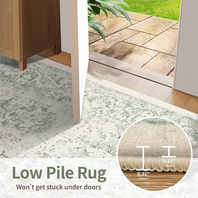 Rugxara Washable Area Rug for Living Room, Vintage Boho Rugs for Office - Image 7