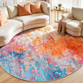 Rugflix Round Area Rugs 8Ft for Living Room, Washable Circle Rug by RugflixAreaRugs