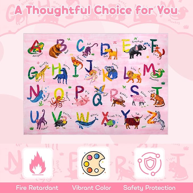 3x5 ABC Classroom Rug for Kids Playroom, Alphabet Rug - Image 5