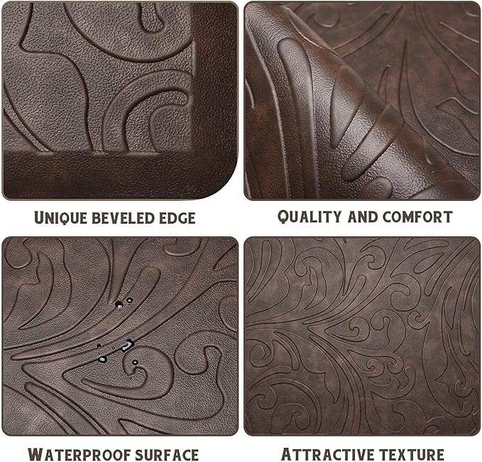 KMAT 2PCS Kitchen Mat Cushioned Anti-Fatigue Floor Mat, Waterproof Non-Slip - Image 5
