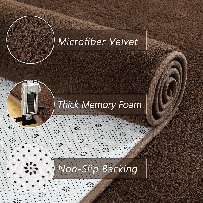 2x6 Feet Runner Rugs for Hallway, Low Pile Non Slip Memory Foam Rugs, Washable - Image 4