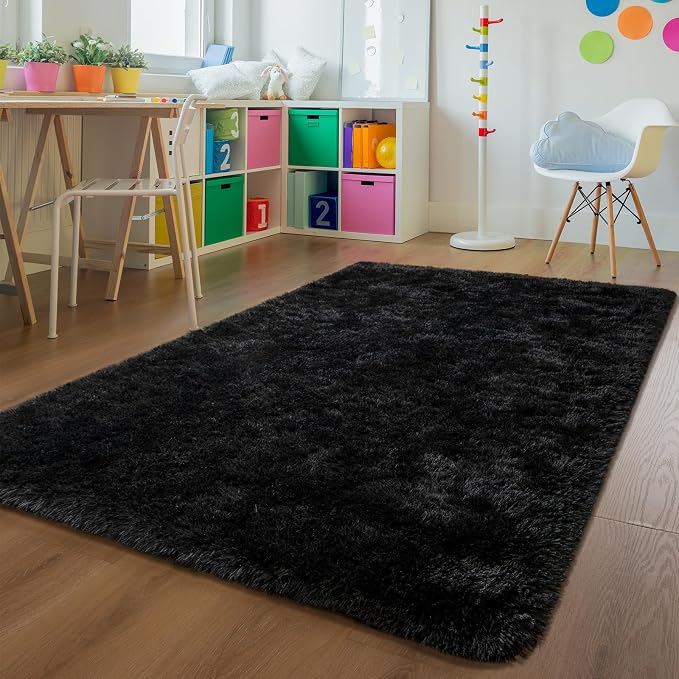 Andecor Soft Fluffy Bedroom Rugs, 4 x 6 Feet Indoor Shaggy Plush Area Rug - Image 2