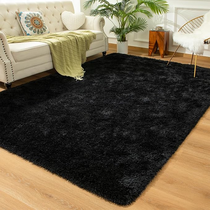 Andecor Soft Fluffy Bedroom Rugs, 8 x 10 Feet Indoor Shaggy Plush Area Rug by Andecor
