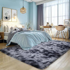 KICHOWUA Thick Area Rug Dark Grey Fluffy Shag 6x9 - Image 9
