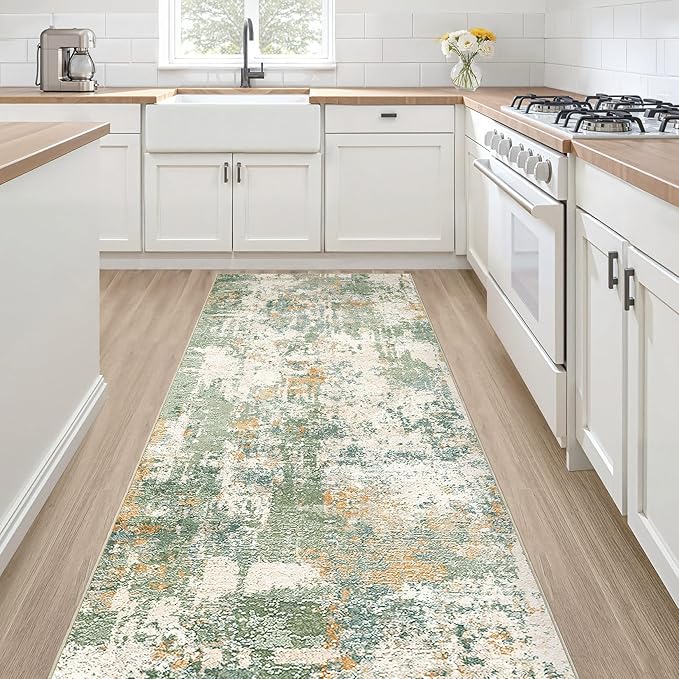 Runner Rug Kitchen Washable Rugs: 2x6 Non-Slip Abstract Soft Modern Stain by LOONGRUG