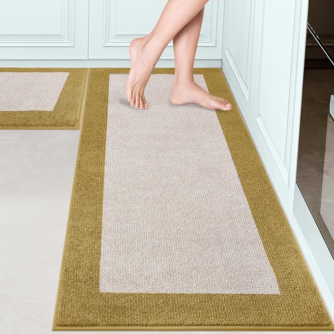Machine Washable Runner Rugs Set of 2, Non Slip Kitchen Mats by Unknown