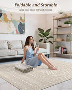 3x5 Washable Rug Moroccan Small Entryway Rug Non Slip Indoor Floor Carpet - Image 5