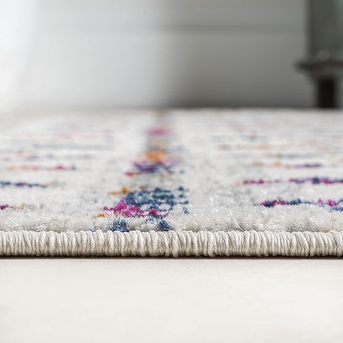 JONATHAN Y Boho Vintage Diamond Cream/Multi Runner Rug 2X8 ft, Moroccan Hype - Image 5