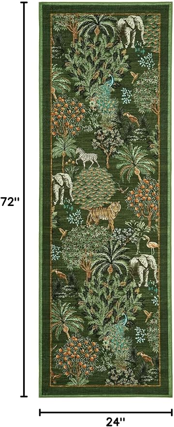 GarveeHome Jungle Rug 2x6 Kitchen Runner Rug Non Slip Washable Runners - Image 2